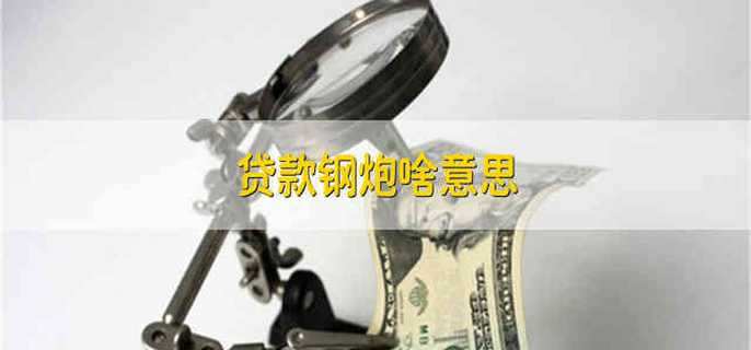 贷款钢炮啥意思