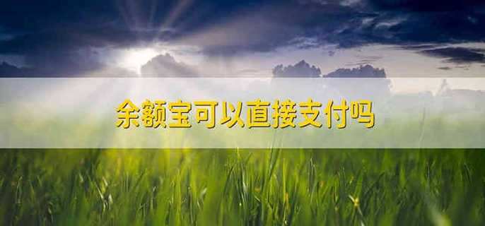 余额宝可以直接支付吗 余额宝能直接进行支付吗