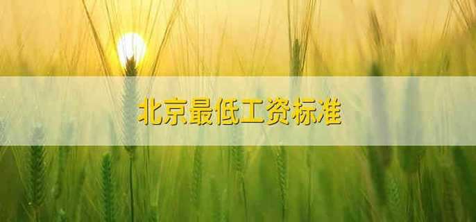 北京最低工资标准 北京工资的最低标准是多少