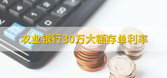农业银行30万大额存单利率