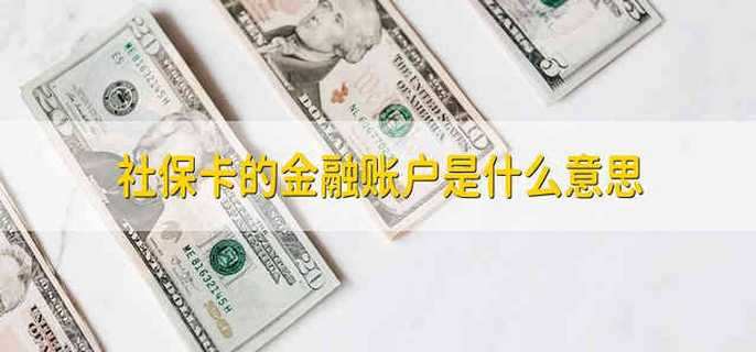 社保卡的金融账户是什么意思