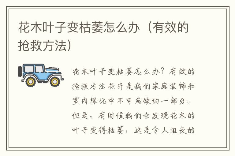 花木叶子变枯萎怎么办（有效的抢救方法）