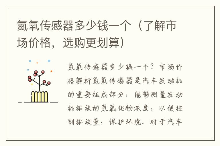 氮氧传感器多少钱一个（了解市场价格，选购更划算）