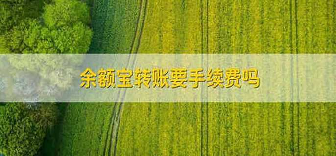 余额宝转账要手续费吗 余额宝转账需不需要手续费