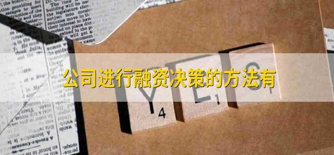 公司进行融资决策的方法有