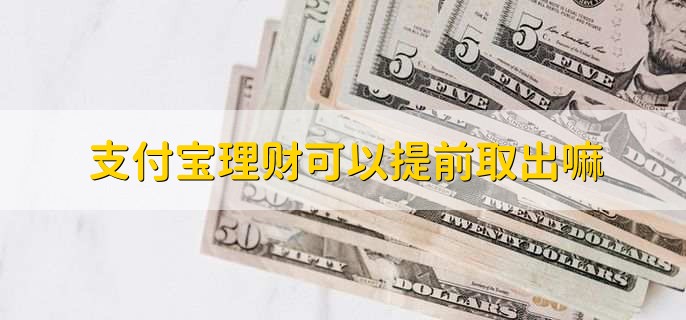 支付宝理财可以提前取出嘛
